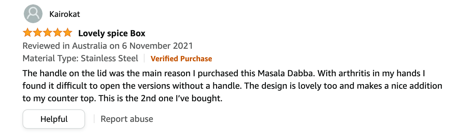 customer rating Indian Spice container